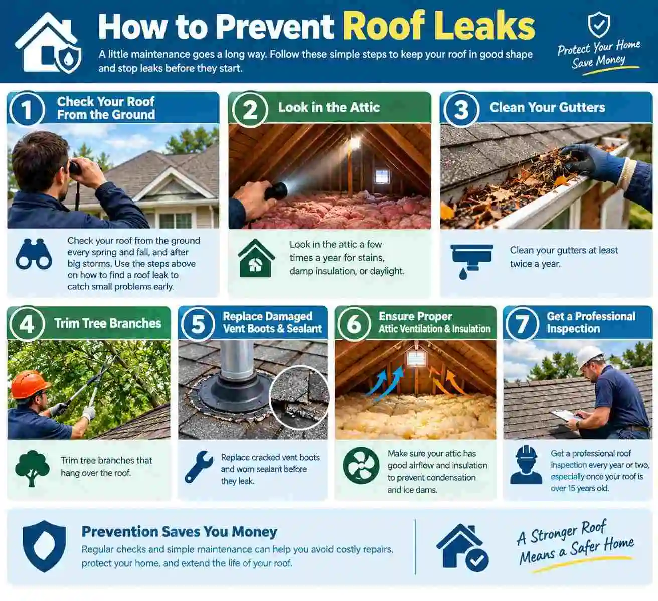 How to prevent roof leaks with regular roof care