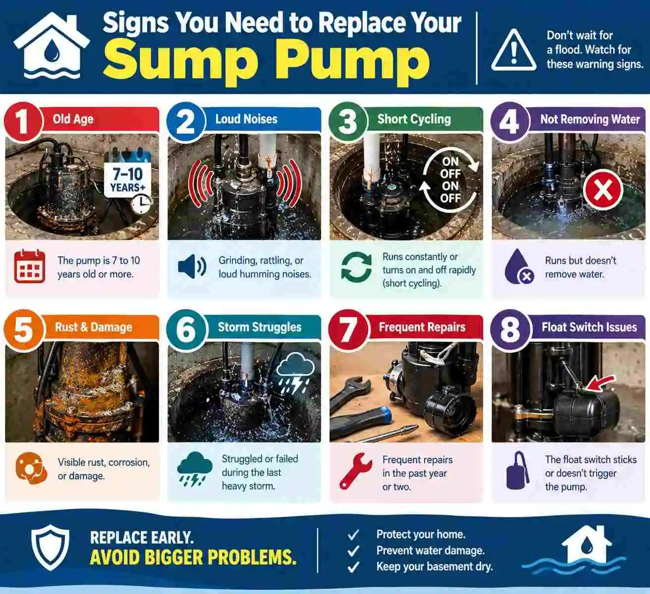 Signs you need to replace your sump pump