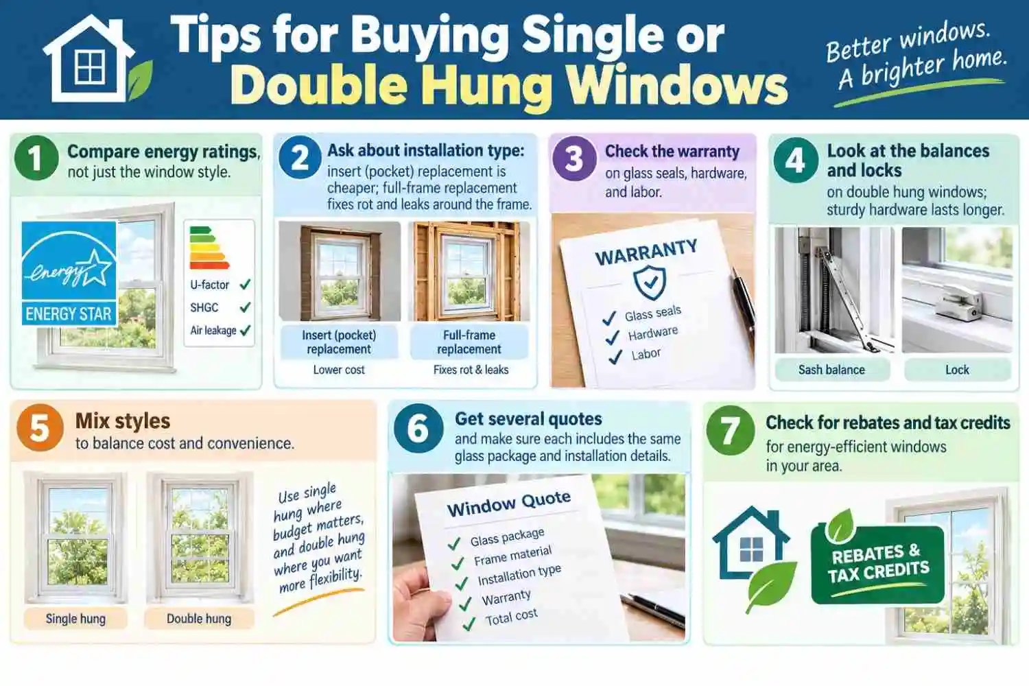 Tips for buying single or double hung windows